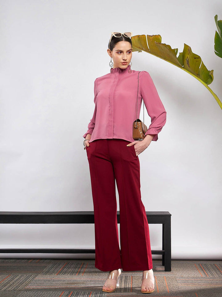 SASSAFRAS High Neck Shirt Style Top