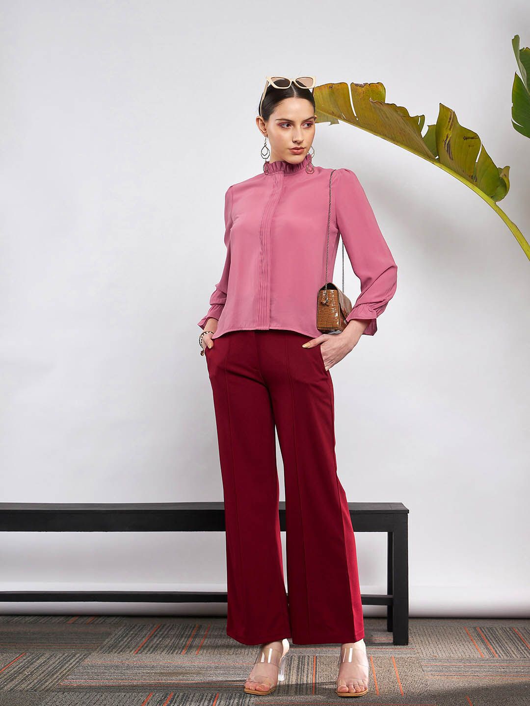 SASSAFRAS High Neck Shirt Style Top