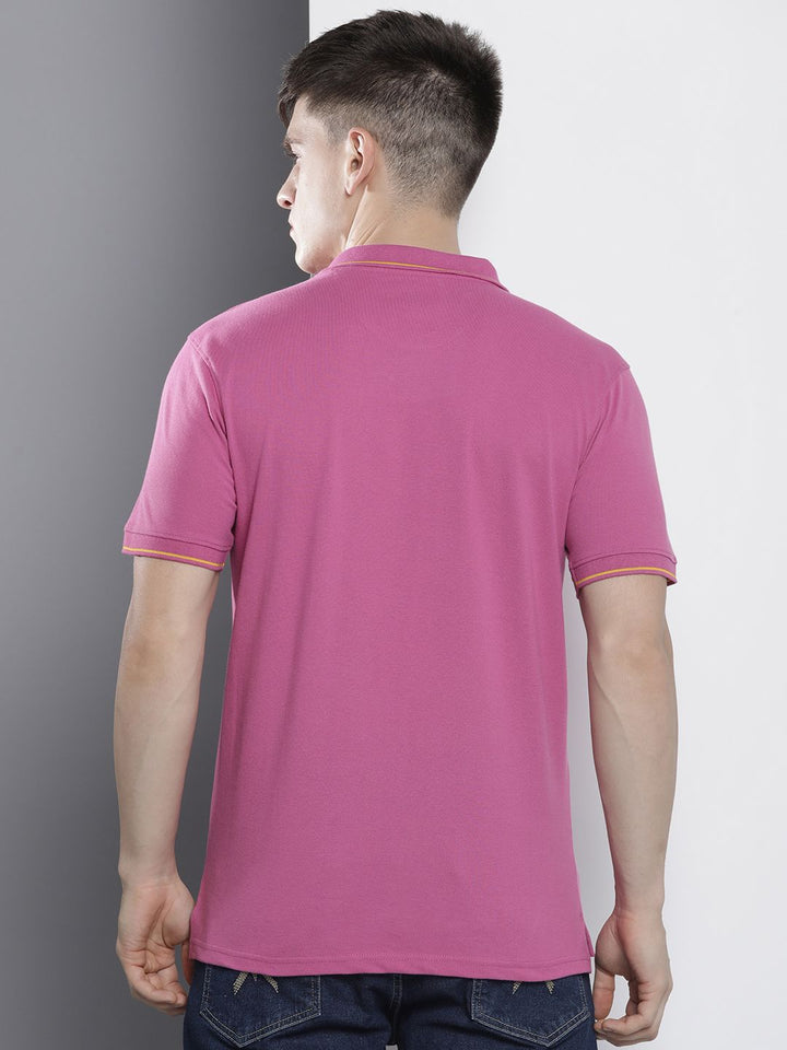 The Indian Garage Co Men Solid Polo Collar T-shirt