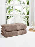 MYTRIDENT Brown 500 GSM Set of 2 Cotton Bath Towels