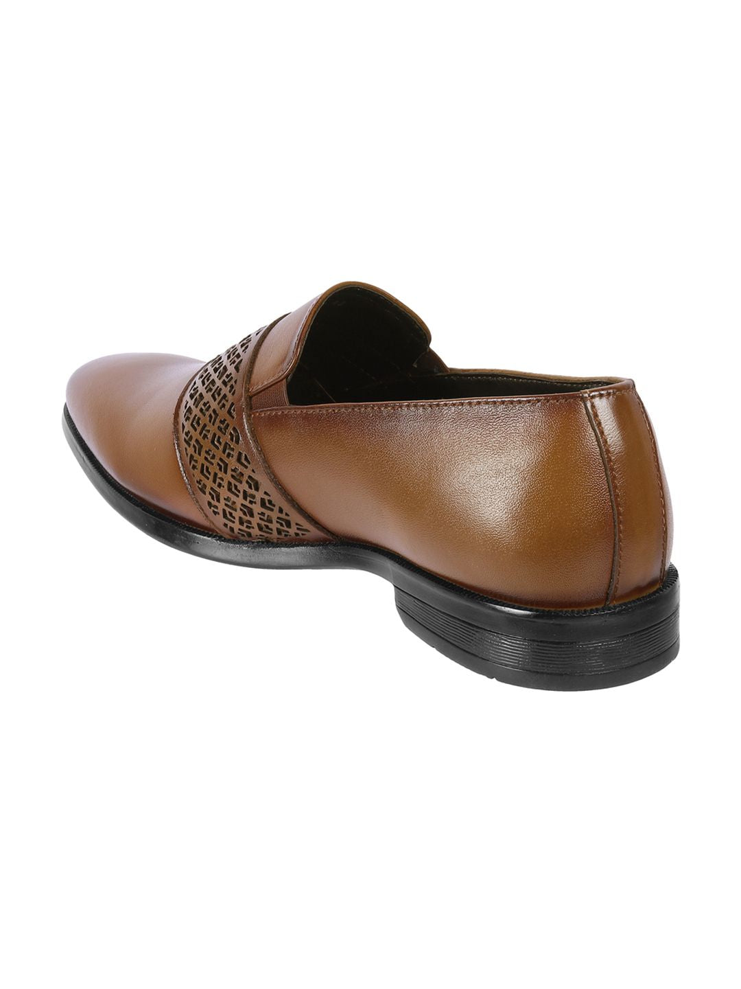 Metro Men Textured Leather Formal Slip-On Shoes