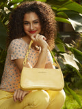 Lino Perros Women Yellow Animal Printed PU Structured Shoulder Bag