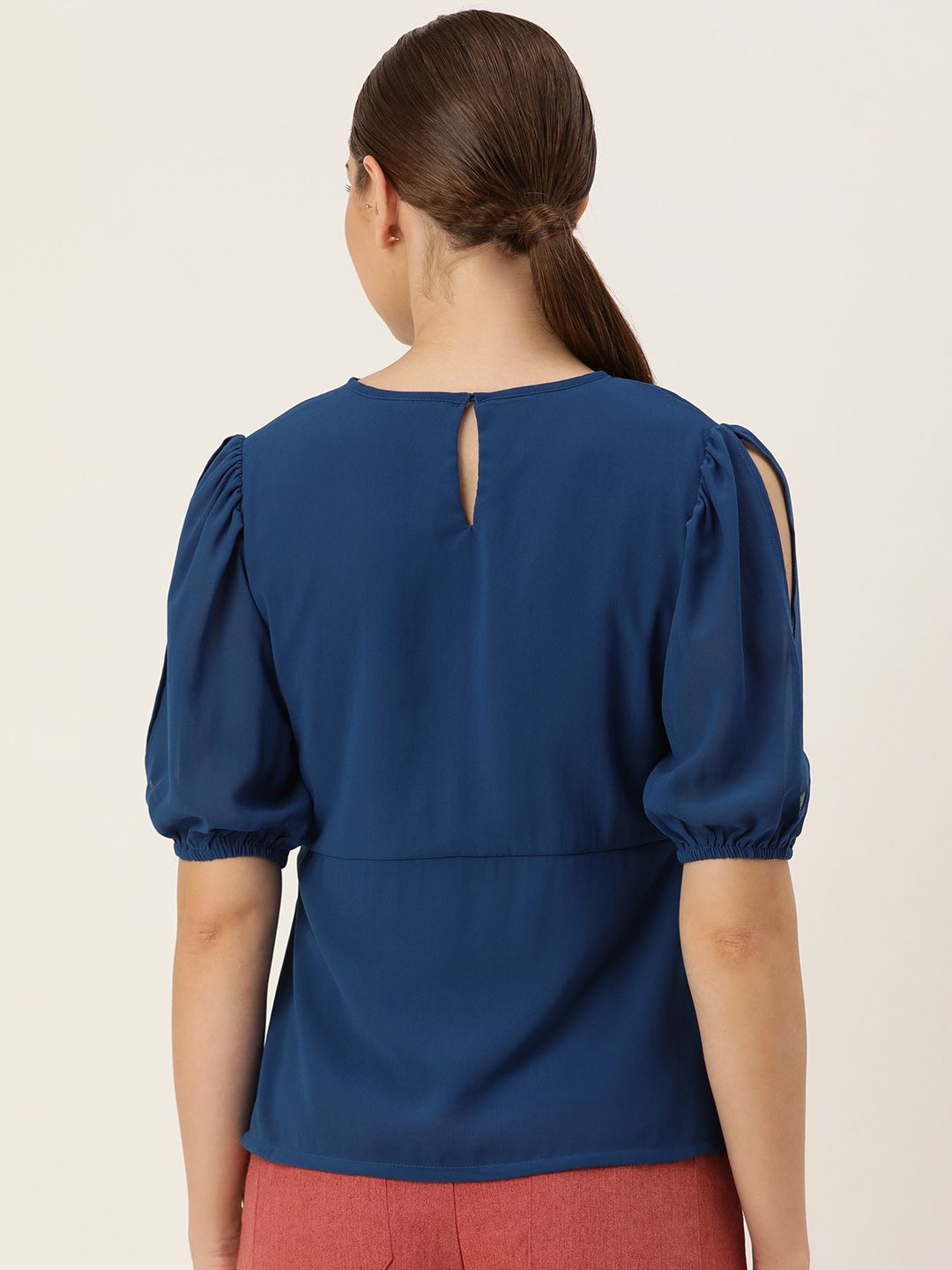 AND Sequined Puff Sleeve A-Line Top