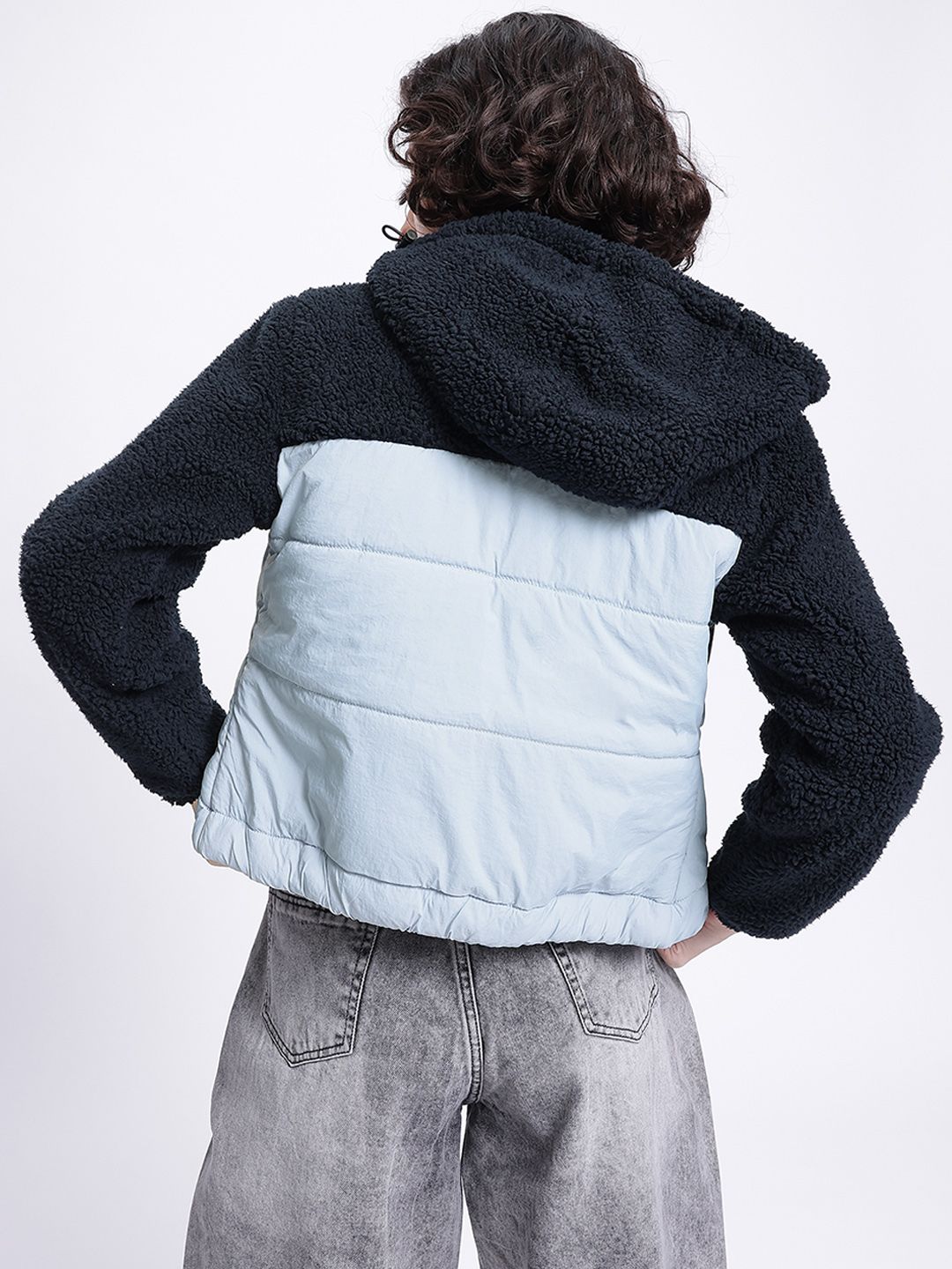 DressBerry Playful Padded Sherpa Colourblocked Jacket