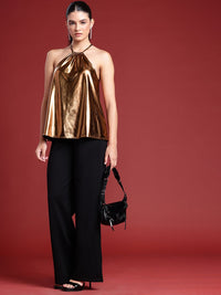 all about you Halter Neck Sheen A-Line Top