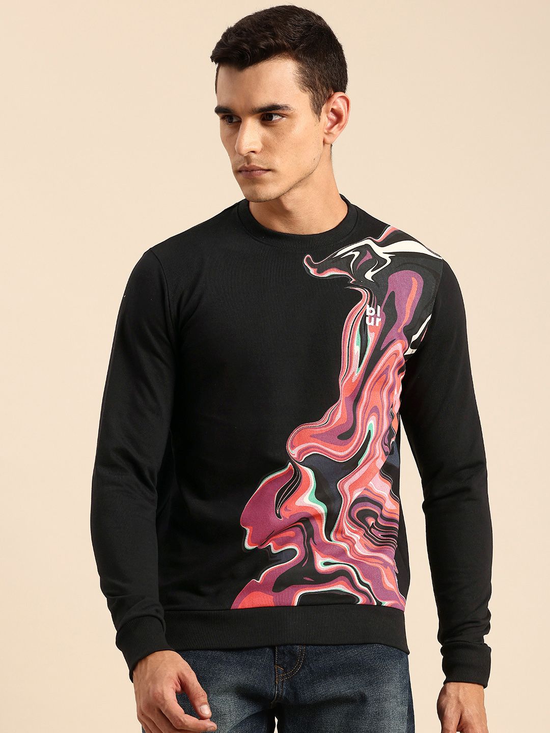 Being Human Abstract Printed Pure Cotton Sweatshirt