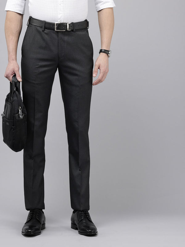 Park Avenue Men Checked Slim Fit Formal Trousers