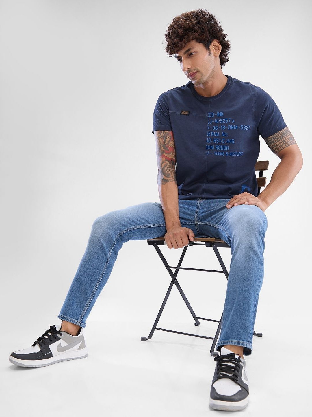 SPYKAR Men Typography Printed Round Neck Cotton T-shirt