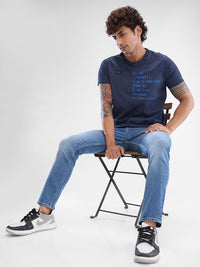SPYKAR Men Typography Printed Round Neck Cotton T-shirt