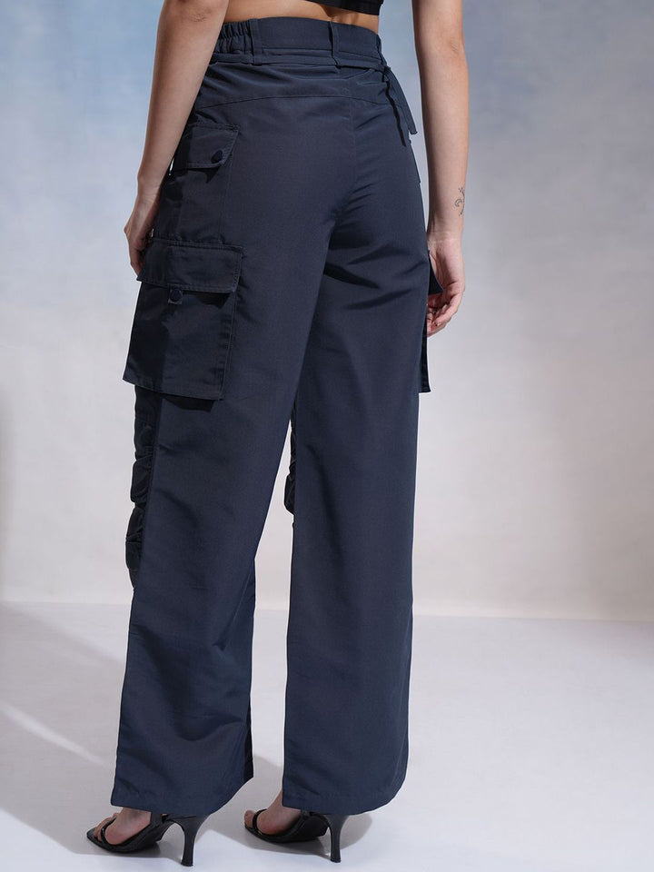 CHIC BY TOKYO TALKIES Women Flared Pleated Cargos Trousers
