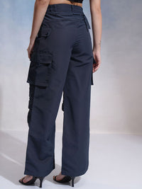 CHIC BY TOKYO TALKIES Women Flared Pleated Cargos Trousers
