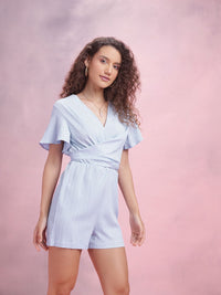 DressBerry Textured Faux Wrap Playsuit