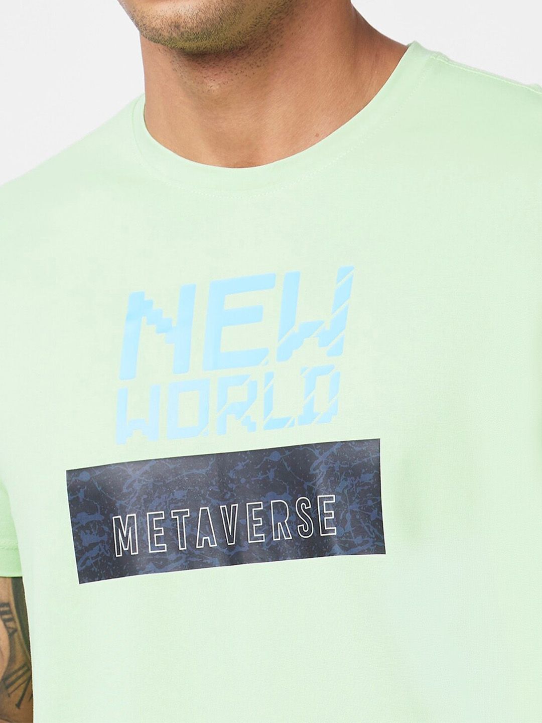 SPYKAR Typography Printed Slim Fit Cotton T-Shirt