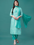 KALINI Bandhani Printed Gotta PattiKurta With Trousers & Dupatta