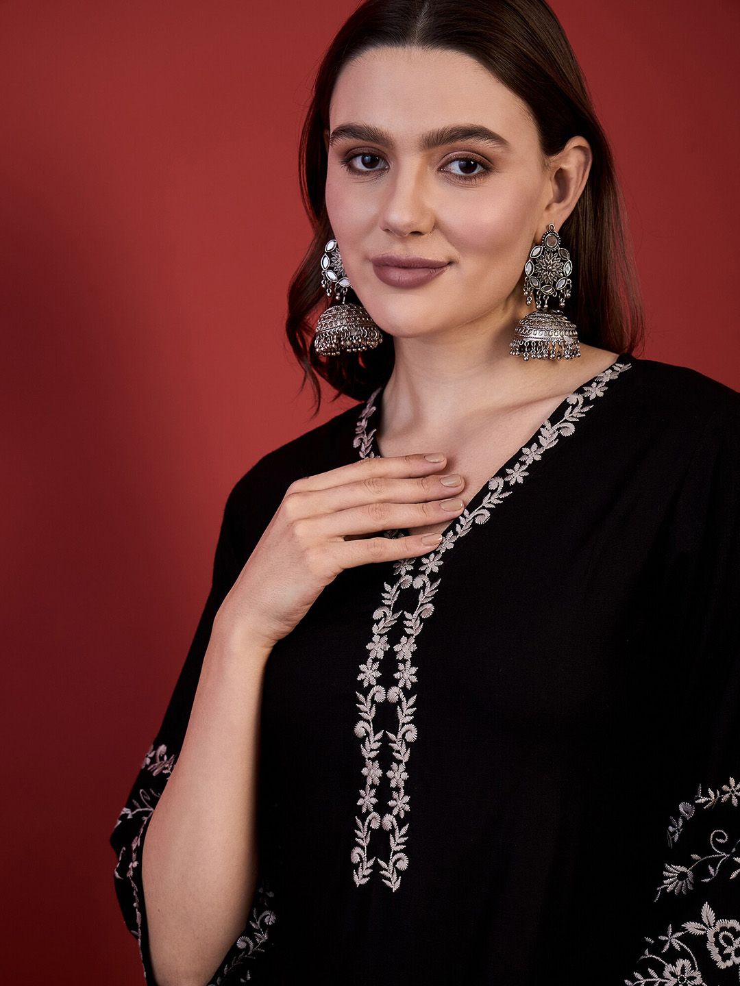 Anouk V-Neck Regular Sleeves Short Kurti