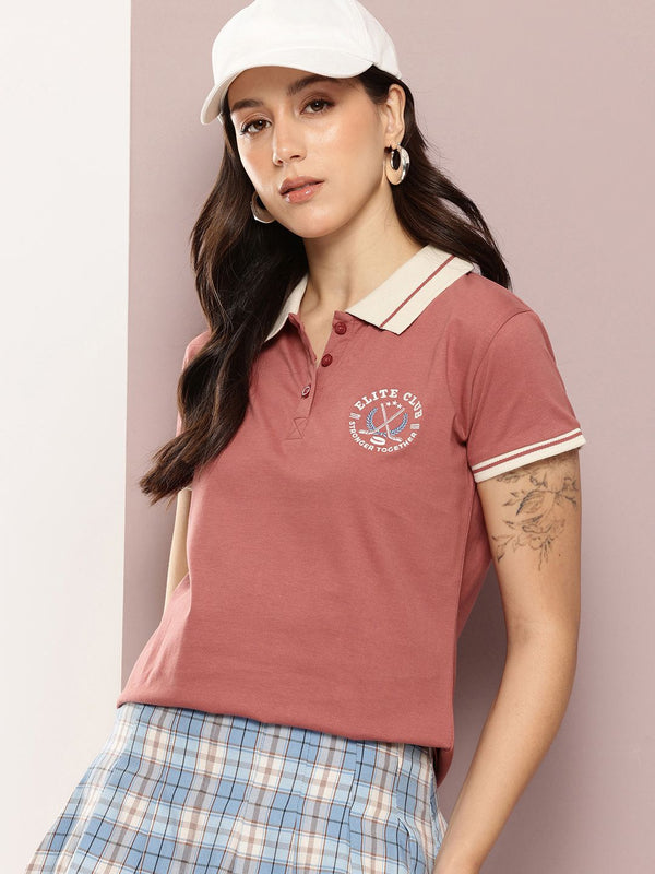 DILLINGER Women's Regular Fit Badge Embroidery Polo Tshirt