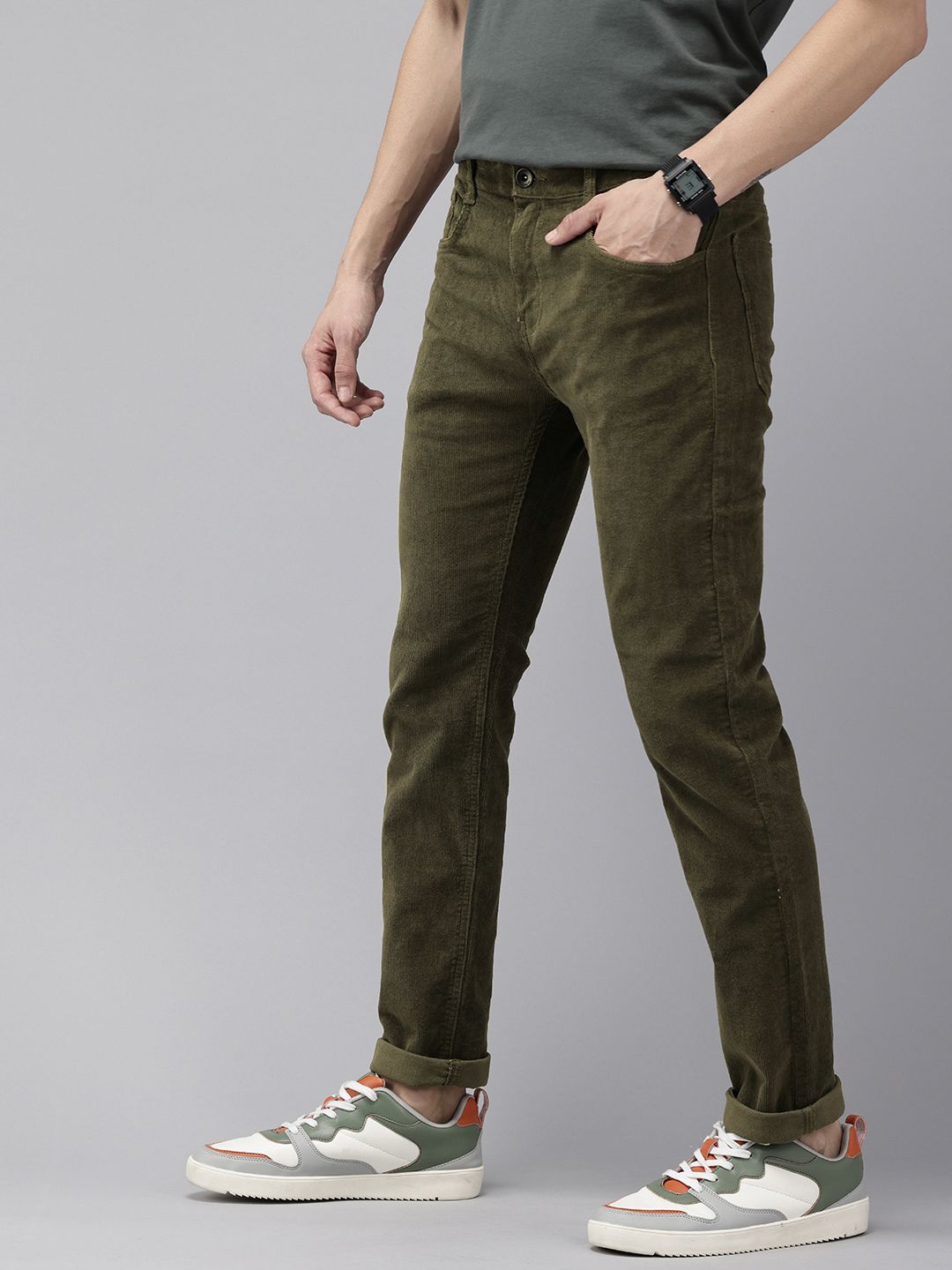 SPYKAR Men Corduroy Chinos Trousers