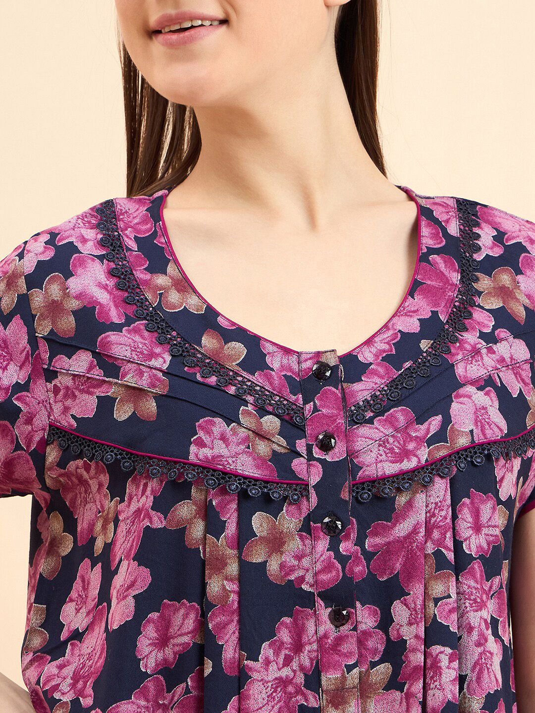 Sweet Dreams Floral Printed Pure Cotton Maxi Nightdress