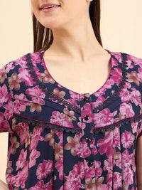 Sweet Dreams Floral Printed Pure Cotton Maxi Nightdress