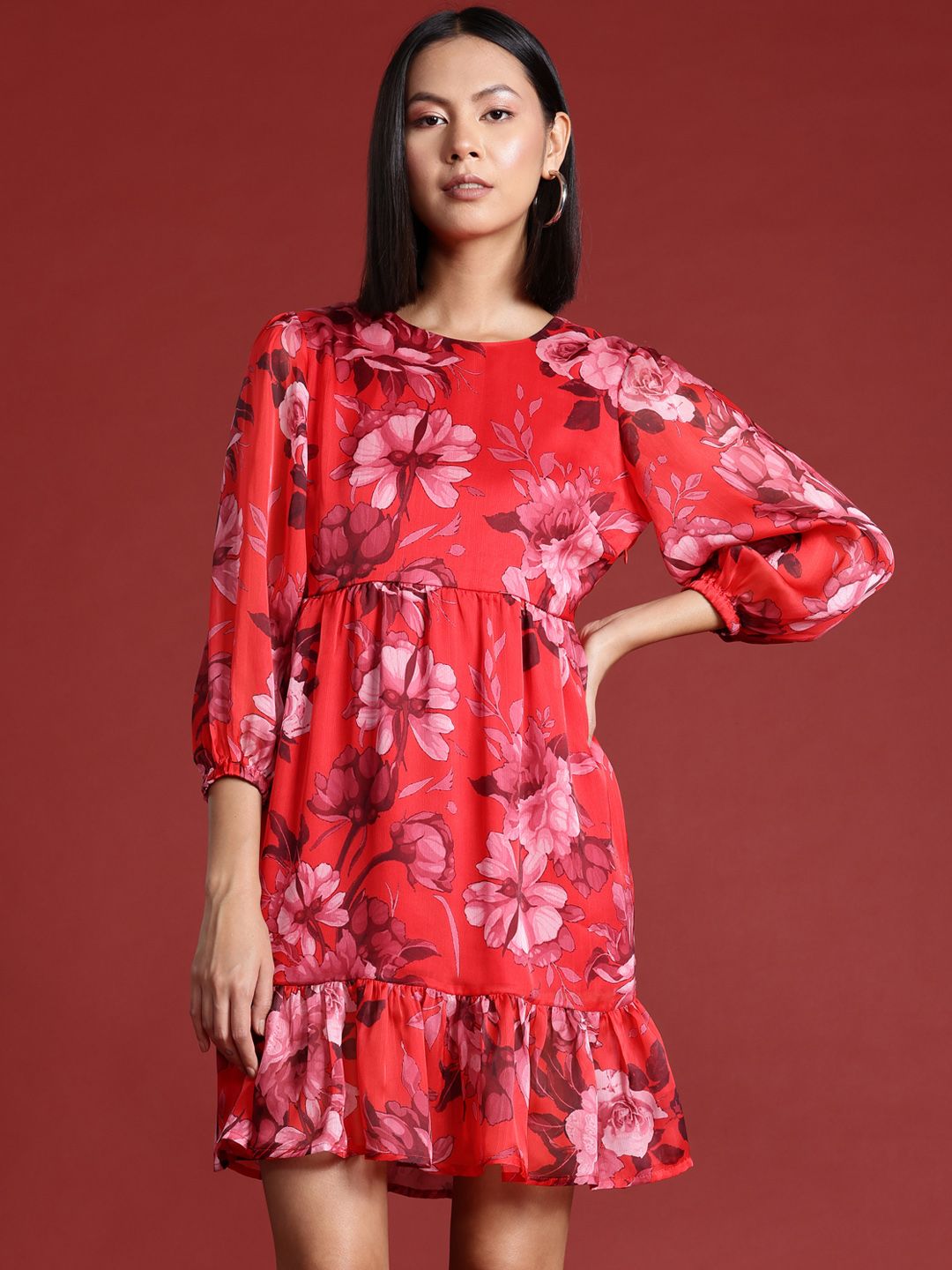 all about you Floral Print A-Line Mini Dress