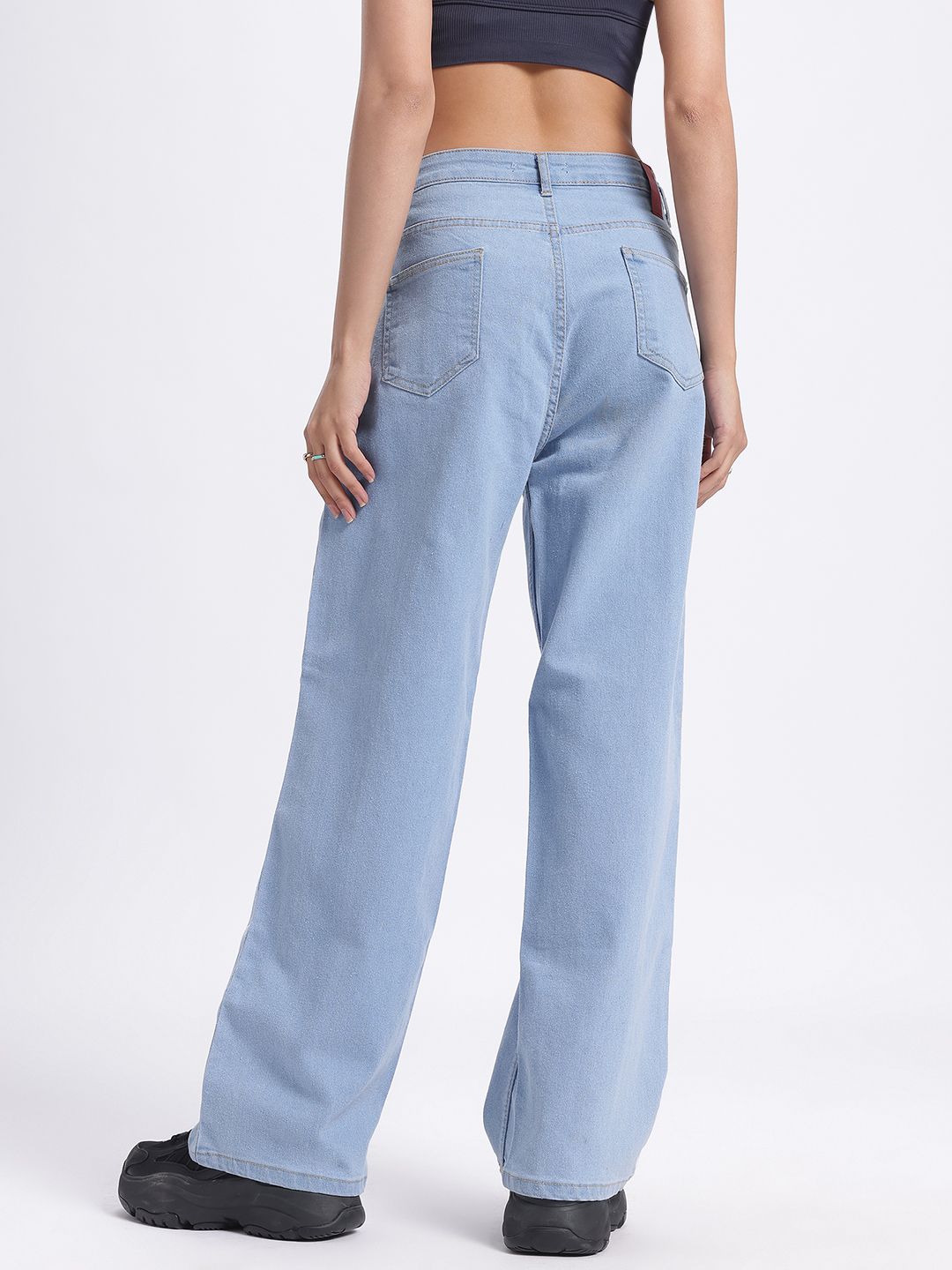 DressBerry Women Street Edge Panelled Baggy Fit Jeans