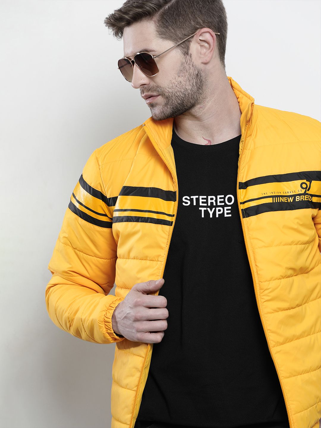 The Indian Garage Co Men Zip-Front Slim Fit Bomber Jacket