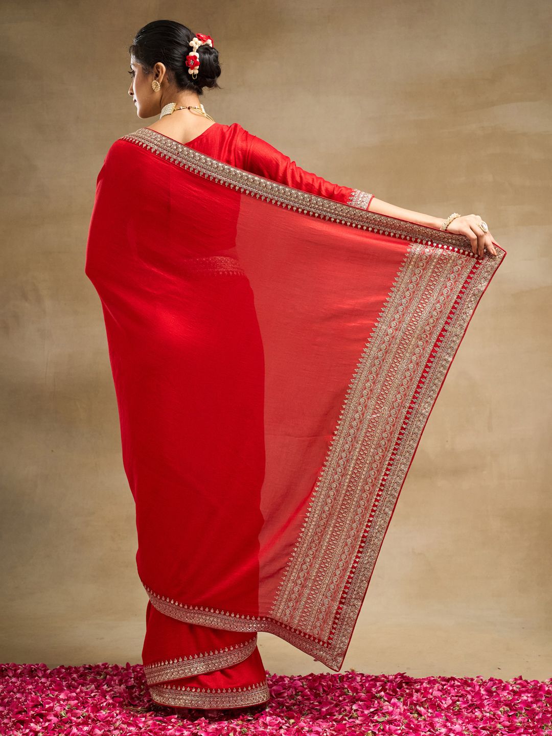 kasee Saree Sutera Tulen Bersulam Padat