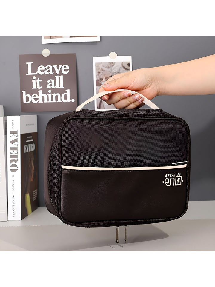 Cortina Brown & White Electronics Accessories Travel Organizer Bag