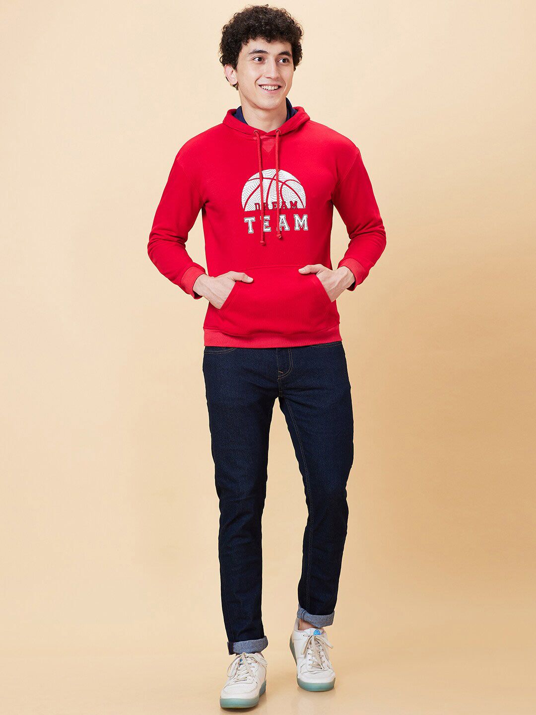 Being Human Typography Printed Long Sleeves Hooded Pullover