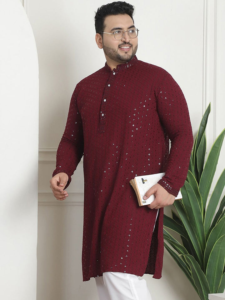 SOJANYA PLUS Sequinned Pure Cotton Kurta