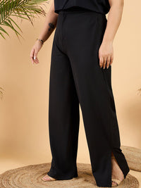CURVY STREET Women Plus Size Straight Fit Parallel Trousers