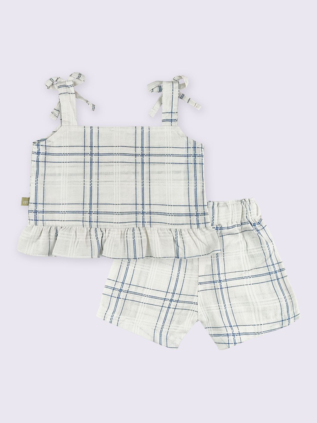 Moms Love Infant Girls Cotton Checked Top with Shorts