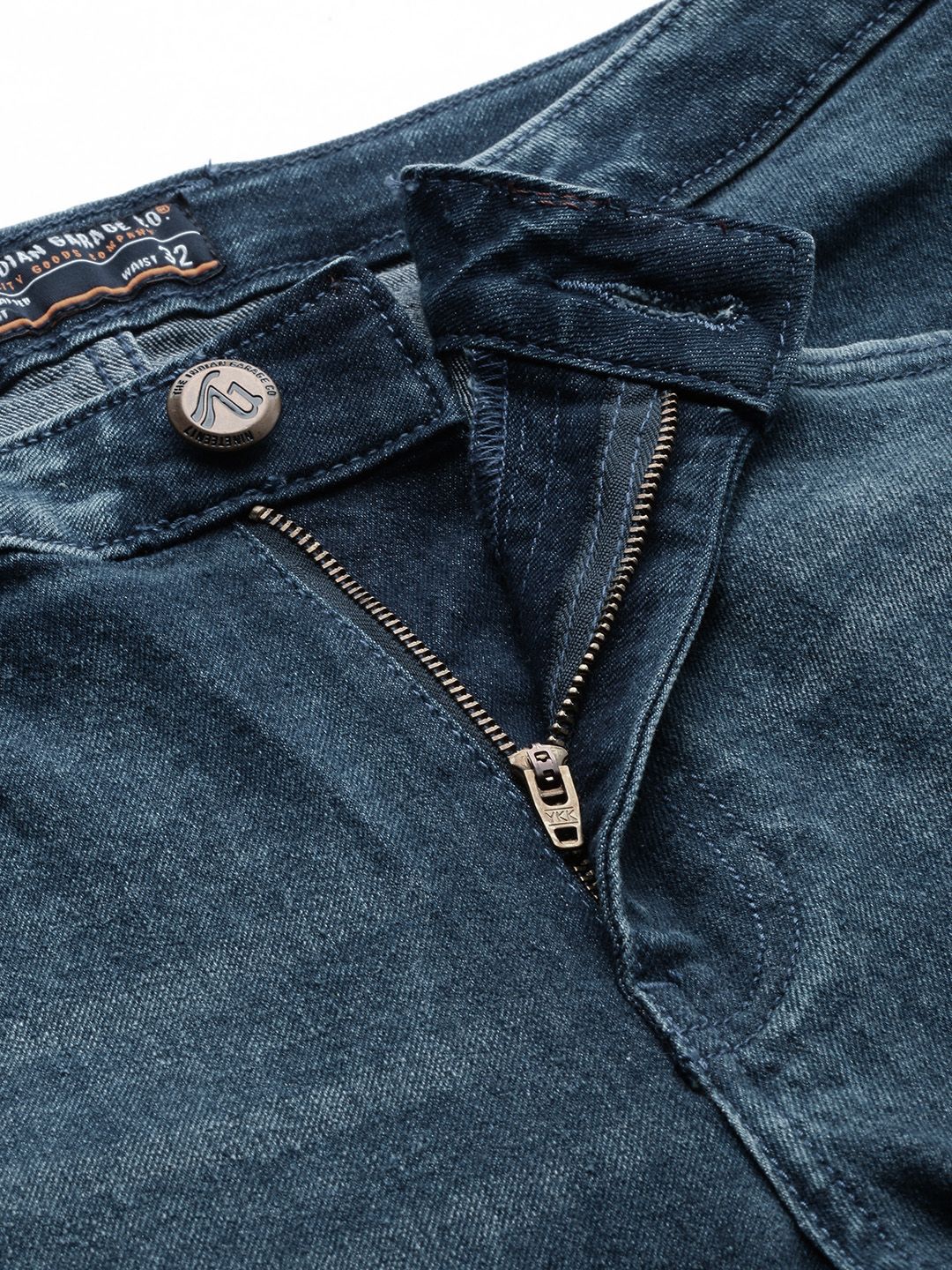 The Indian Garage Co Men Bootcut Mildly Distressed Light Fade Stretchable Jeans