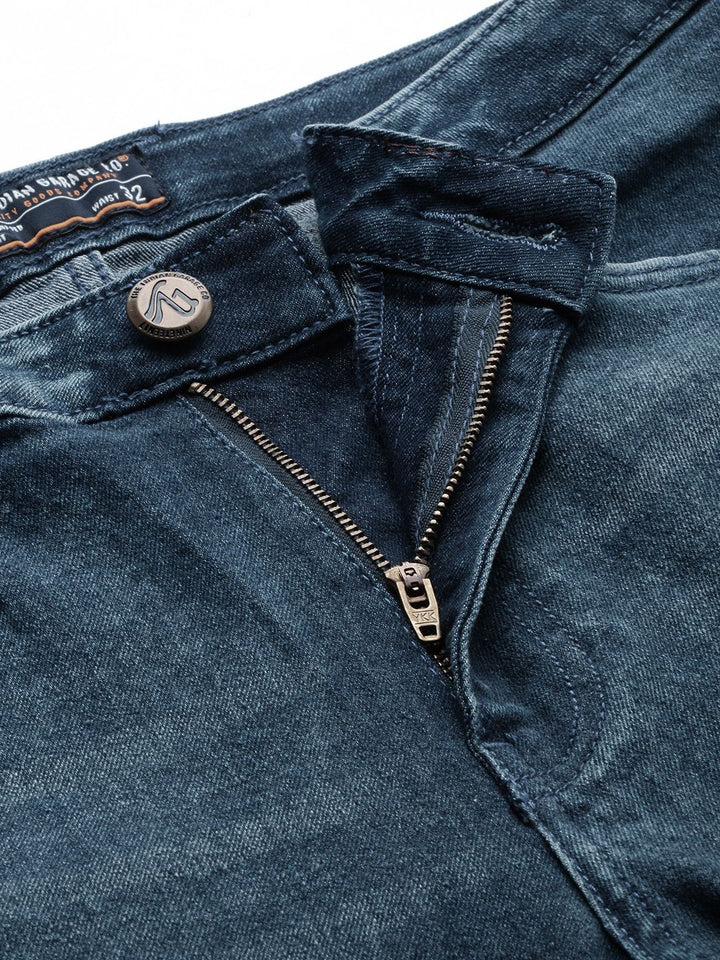 The Indian Garage Co Men Bootcut Mildly Distressed Light Fade Stretchable Jeans
