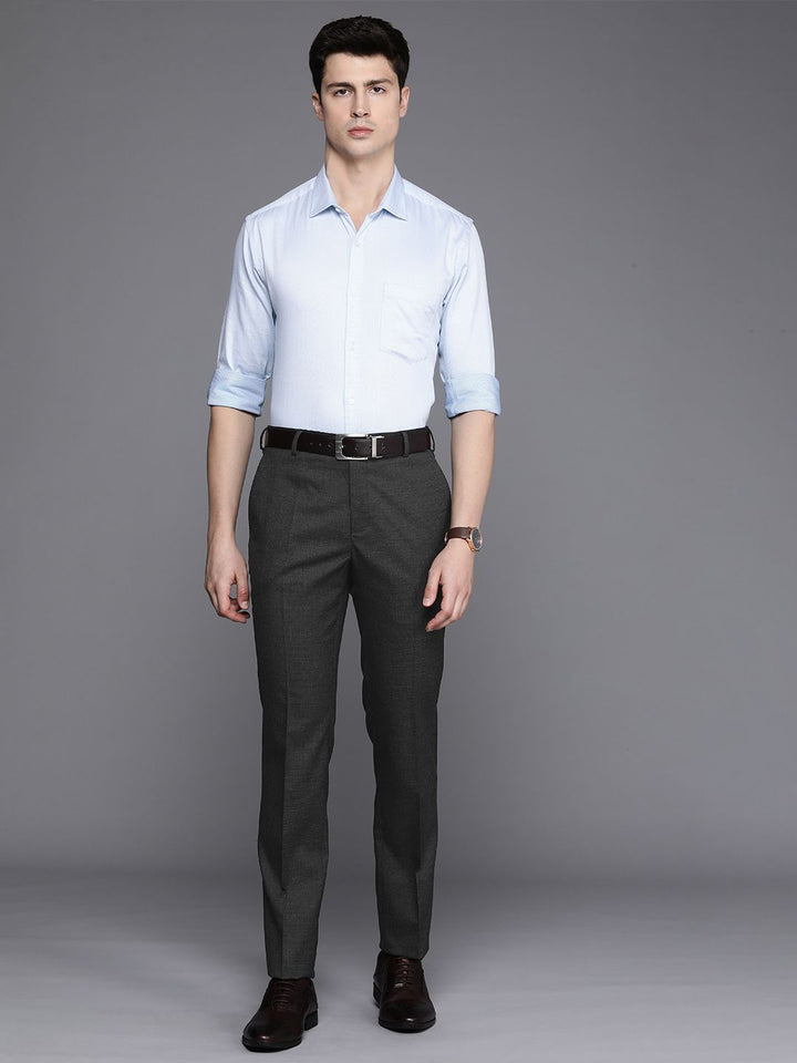 Raymond Men Textured Slim Fit Formal Trousers