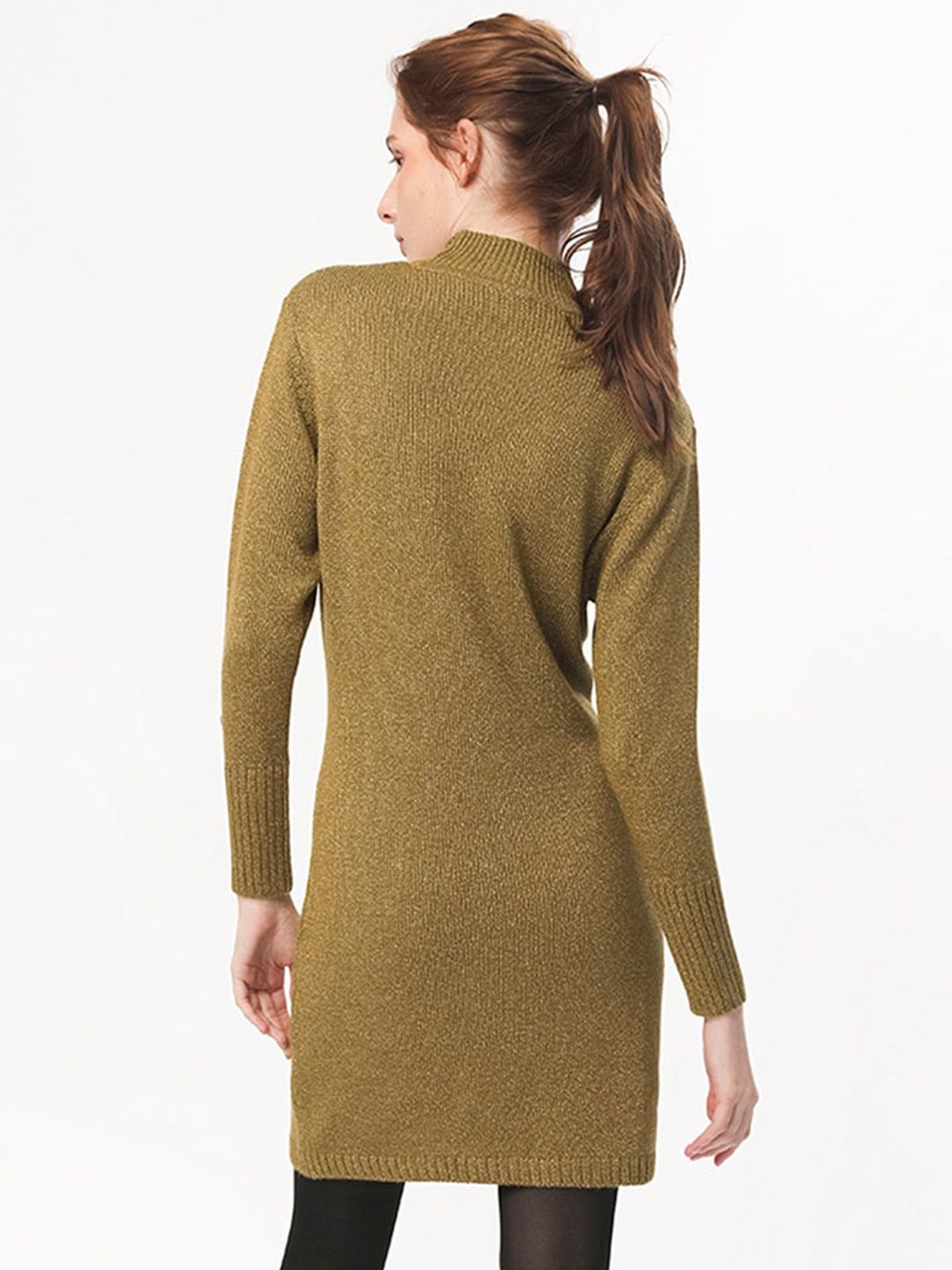 RAREISM Hight Neck Acrylic Longline Pullover