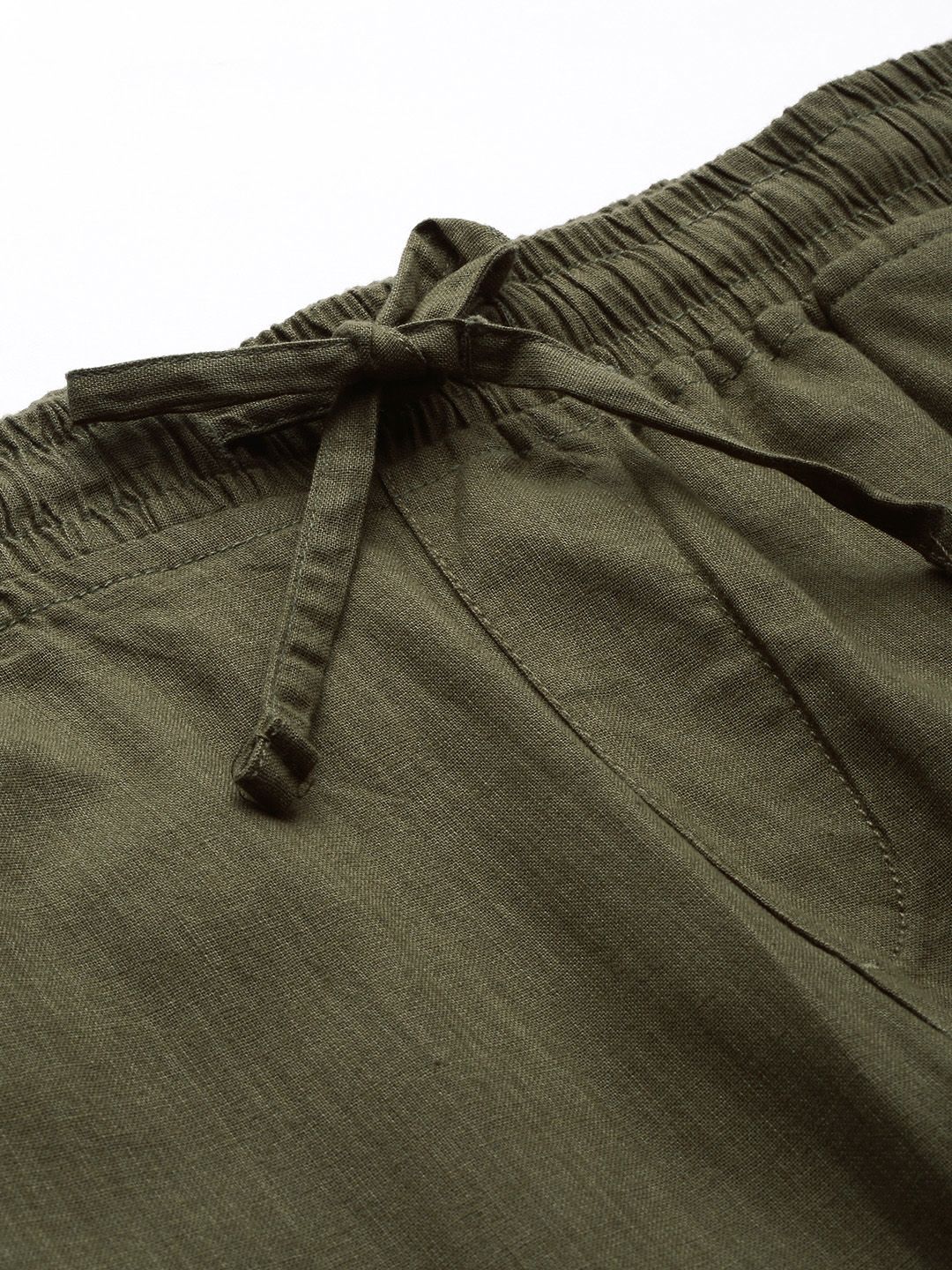 The Indian Garage Co Men Slim Fit Pure Cotton Trousers