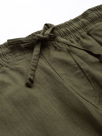 The Indian Garage Co Men Slim Fit Pure Cotton Trousers