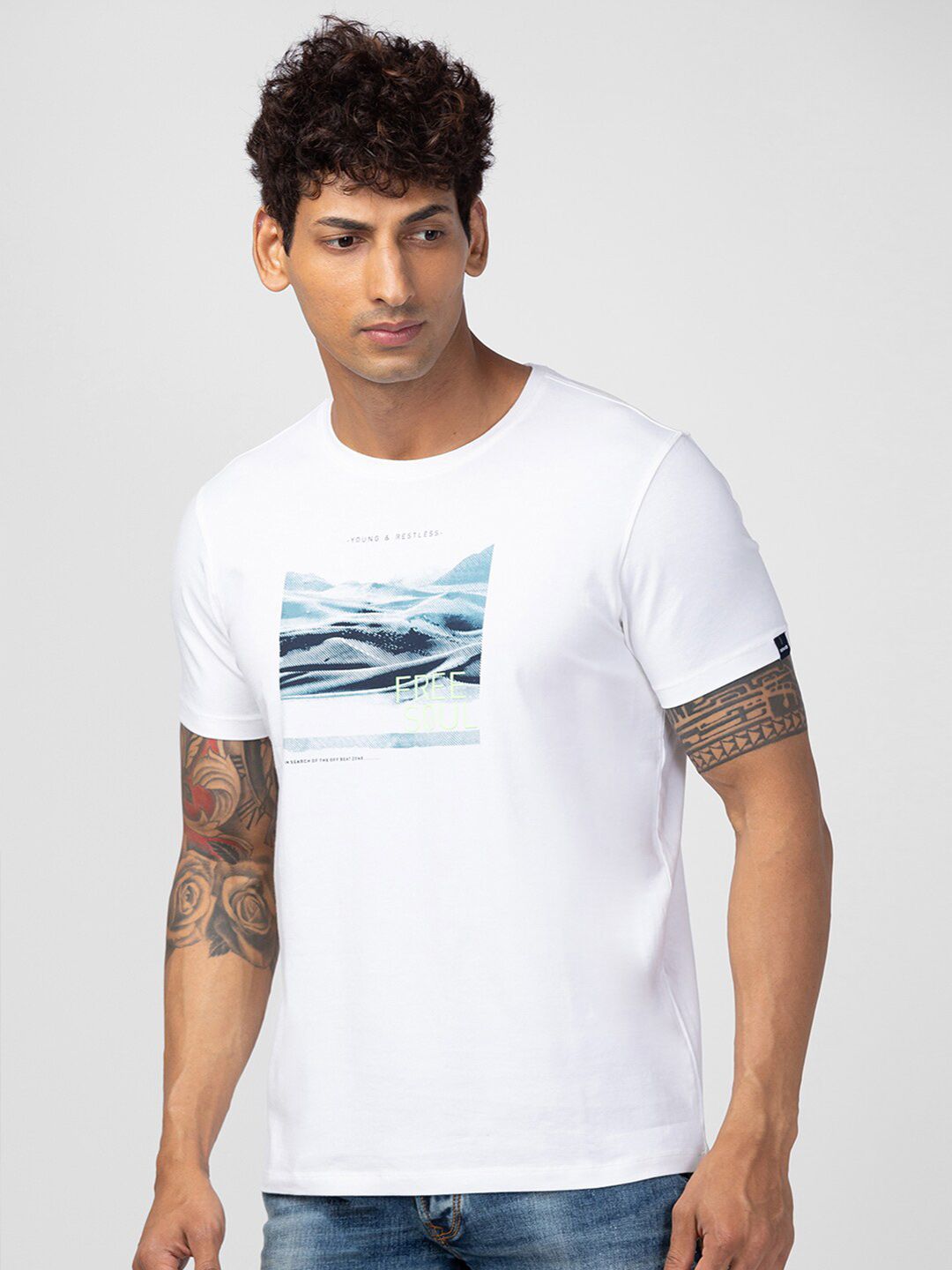 SPYKAR Men Typography Printed T-shirt