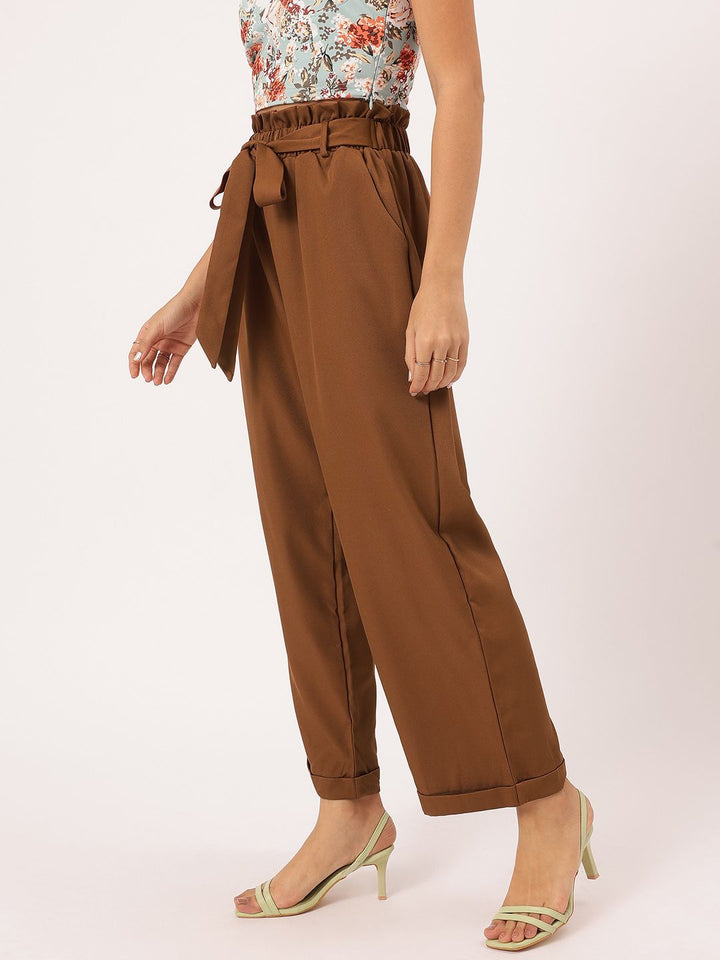 DressBerry Women Urban Heritage Tie-Up Formal Trousers