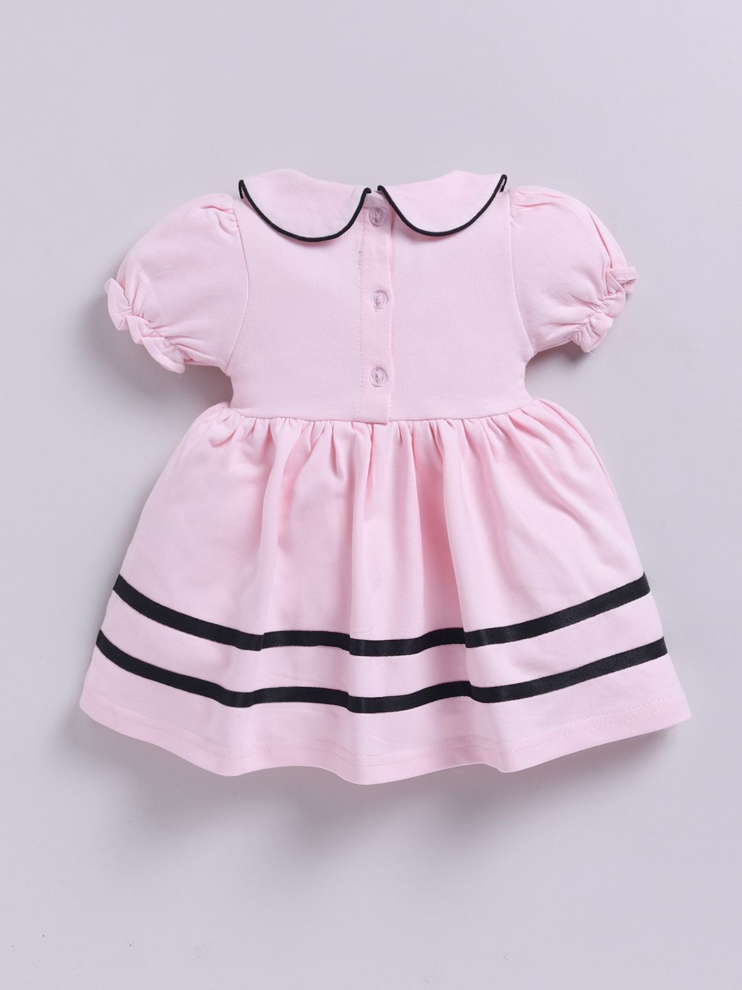 Moms Love Infant Girls Peter Pan Collar Puff Sleeve Fit & Flare Dress