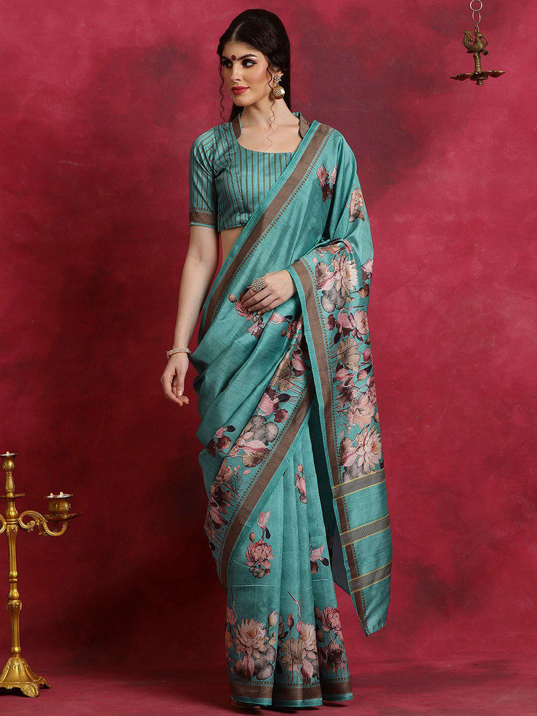 Saree mall Floral Printed Bagh Sarees