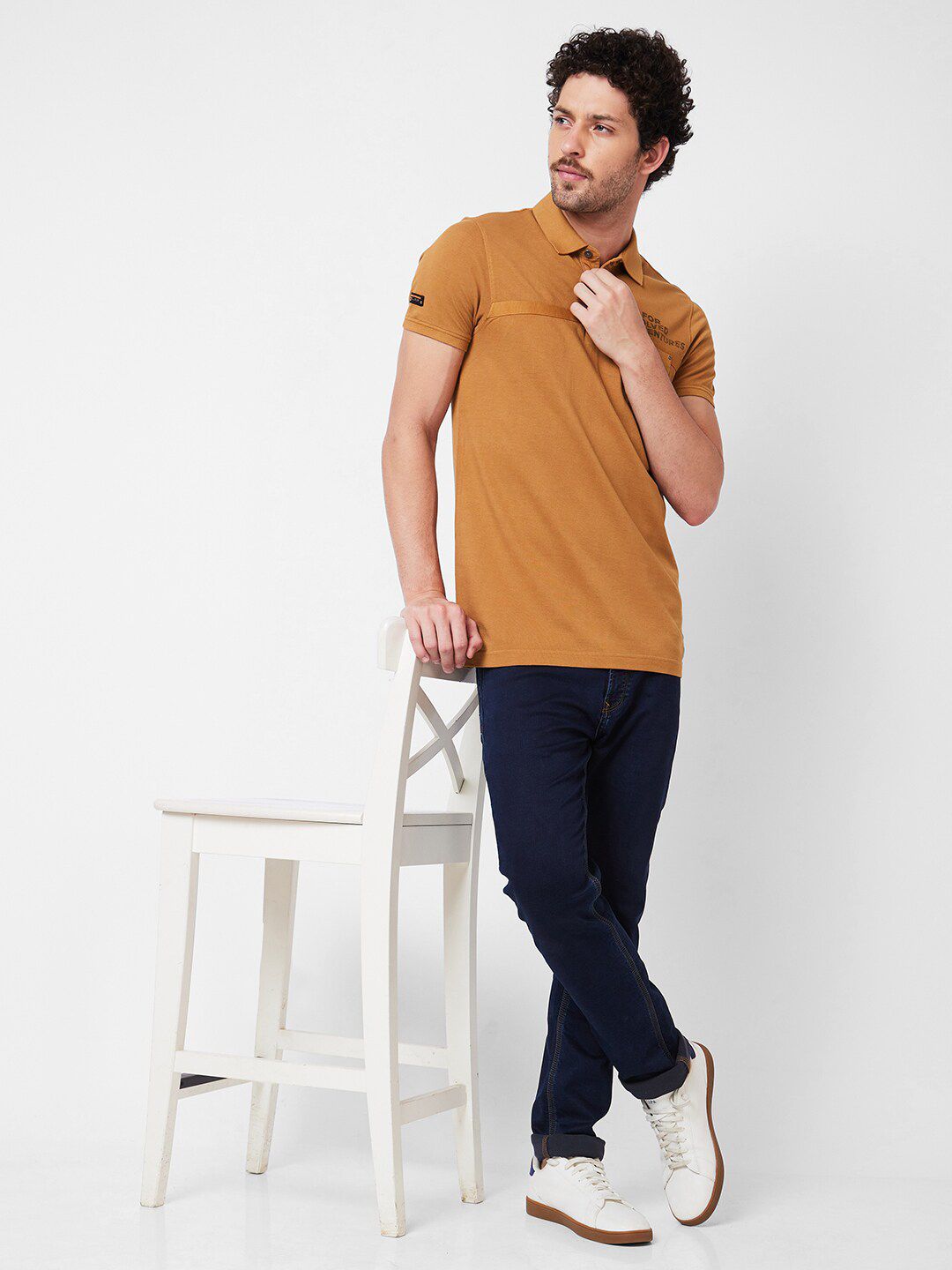 SPYKAR Polo Collar Cotton Slim Fit T-shirt