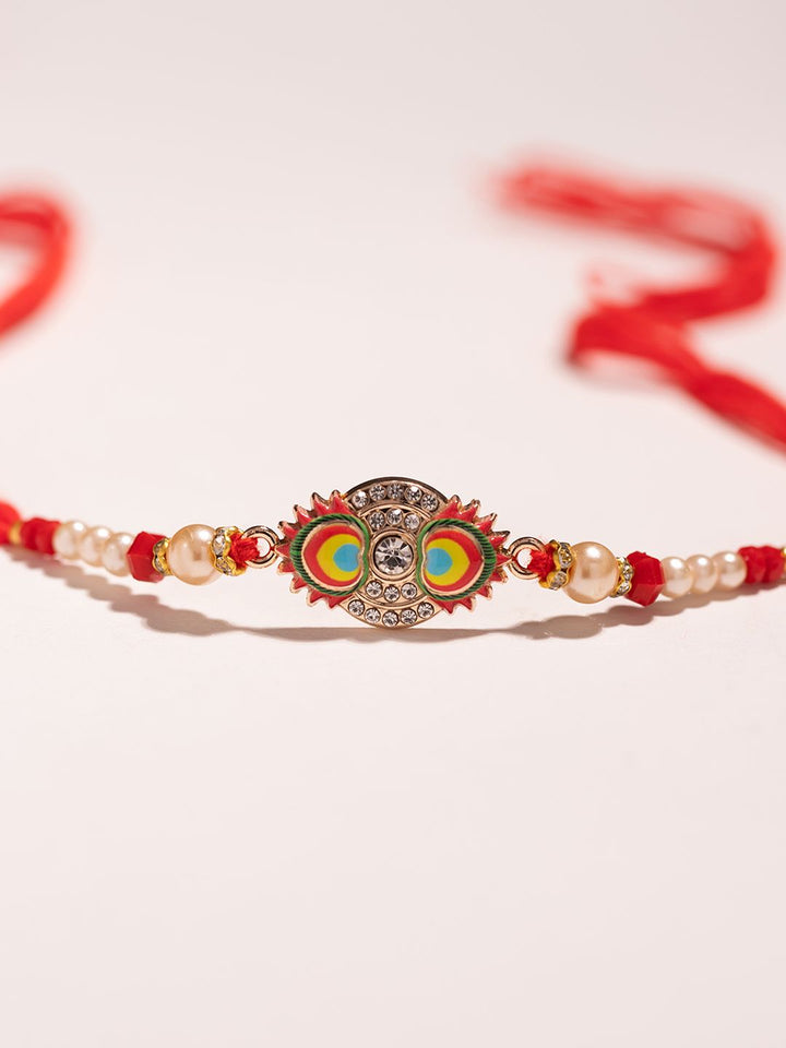 Voylla Sparkling Enameled Designer Thread Rakhi