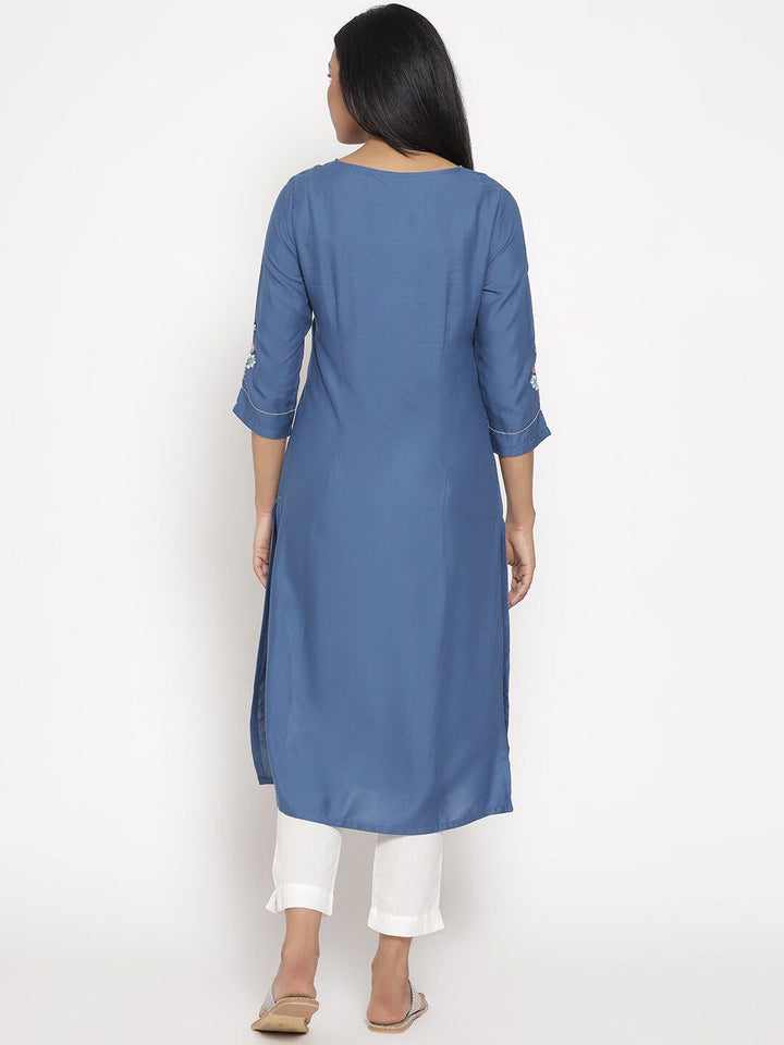 W Women Floral Embroidered Kurta