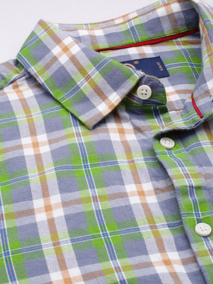 Being Human Pure Cotton Slim Fit Checked Casual Shirt
