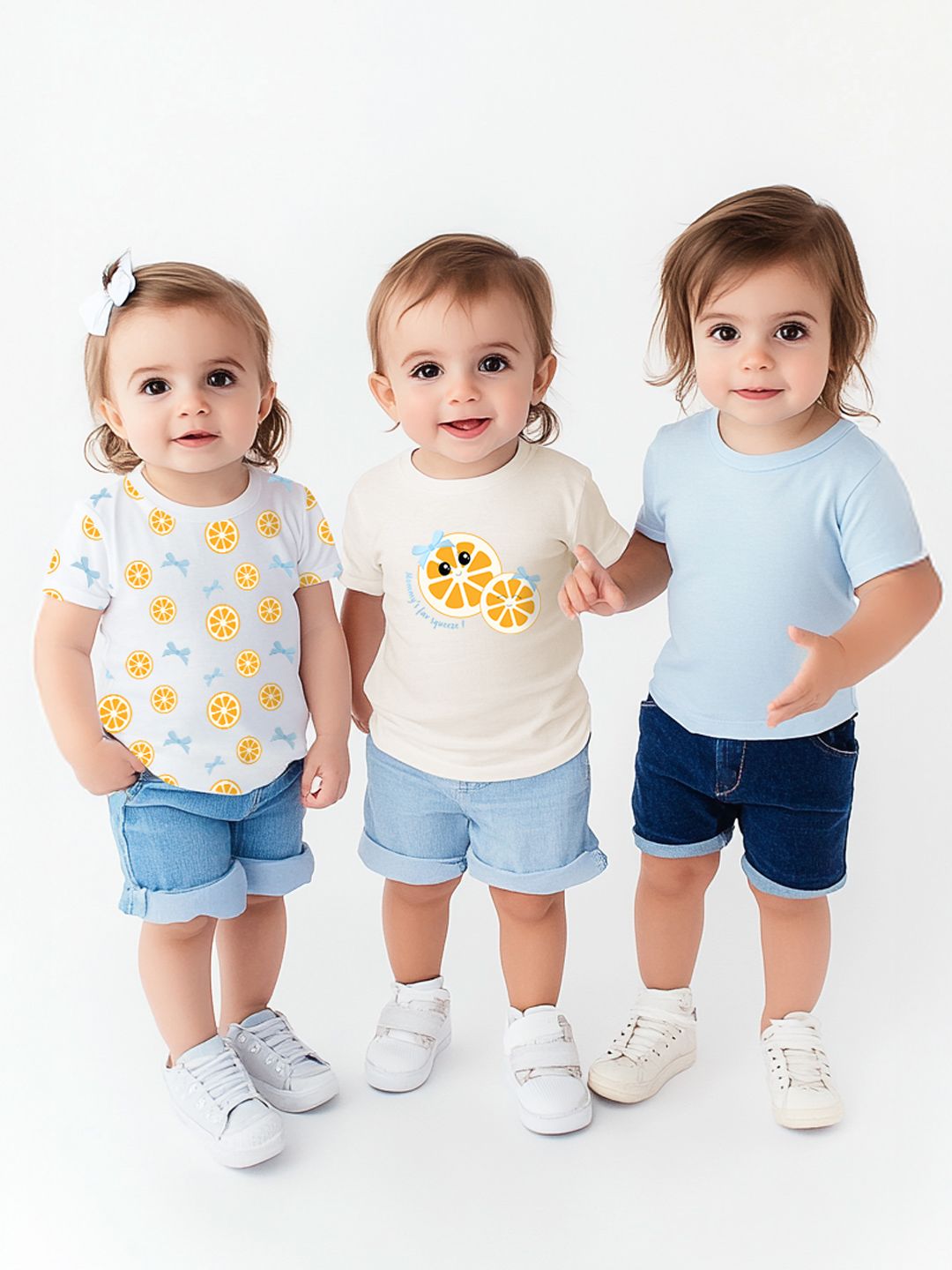 Nauti Nati Girls Pack of 3 Graphic Printed Cotton Antimicrobial T-shirts