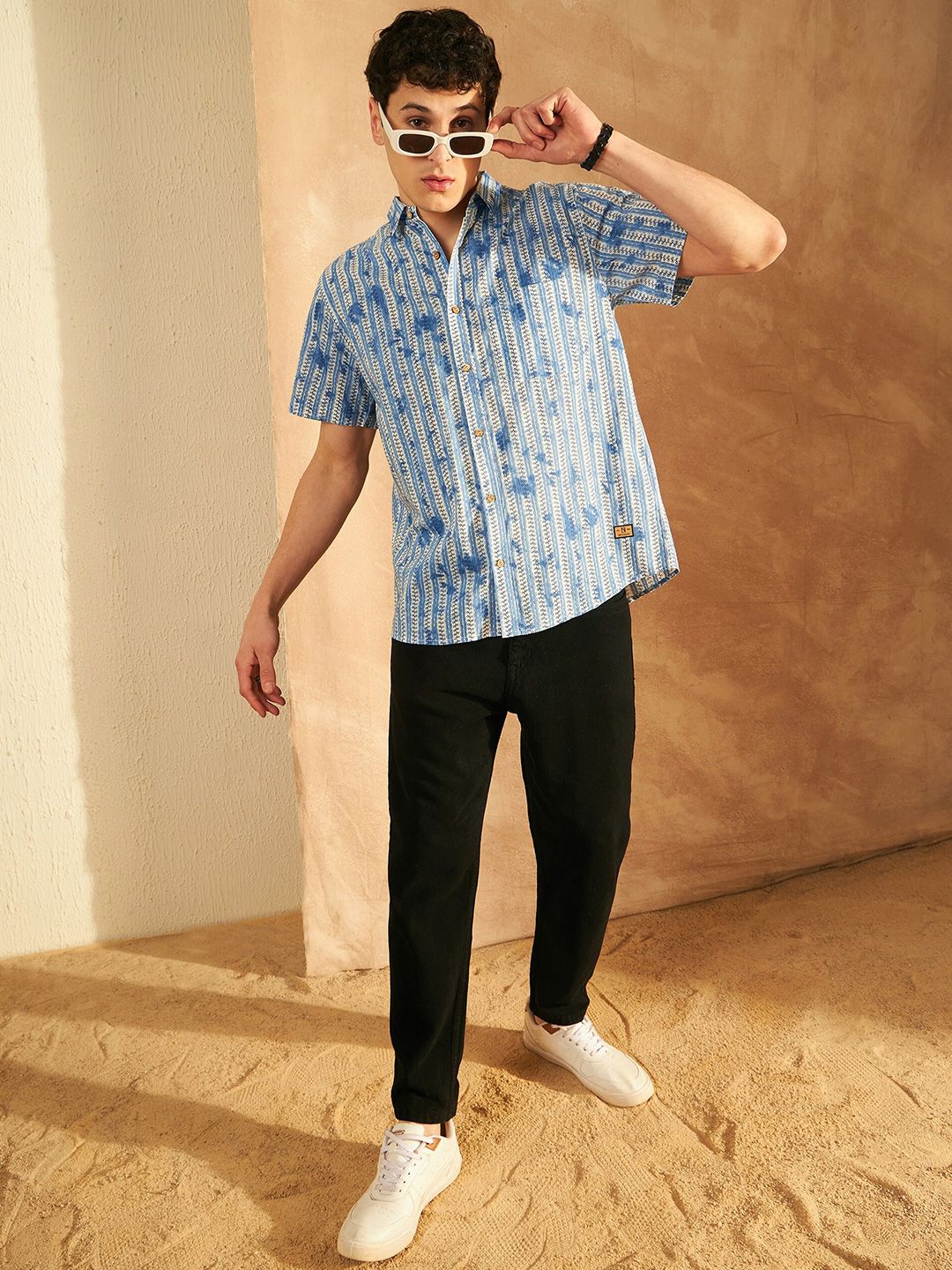 DENNISON Block Printed Lightweight Casual Shirt