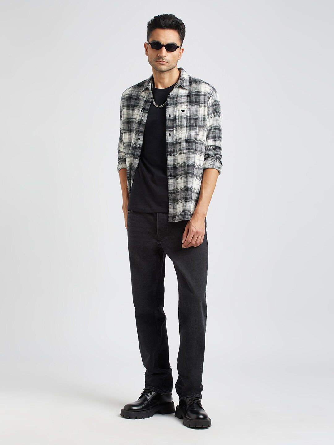 THE BEAR HOUSE Slim Fit Tartan Checked Flannel Pure Cotton Casual Shirt