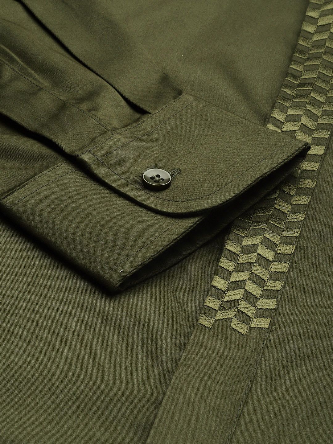 House of Pataudi Pure Cotton Embroidered Detail Opaque Party Shirt